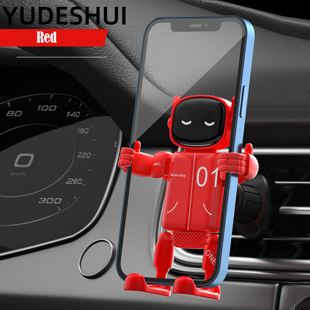 Giá đỡ điện thoại ô tô YudhUI, Mô hình Robot ABS hoàn toàn tự động, Robot hoạt hình có độ cao Hình Robot đa năng Nội thất ô tô