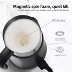 Máy tạo bọt sữa điện 5 trong 1 - Máy tạo bọt nóng lạnh 24oz / 700ml và hâm sữa cho Latte / Cappuccinos / Sôcôla nóng 500W Máy tạo bọt cà phê chống trượt — ảnh 3