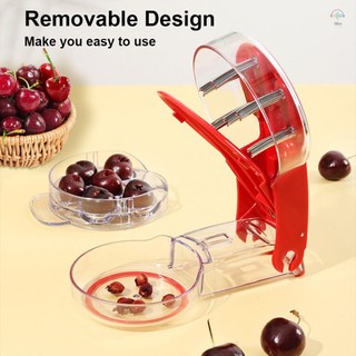 Cherry Pitter Tool Pit Remover Push-Pull Sáu lỗ Di động Cherry Core Remover với thiết kế khóa Phát hành nhanh Tiện ích nhà bếp cho cửa hàng bánh nhà bếp Salad trái cây