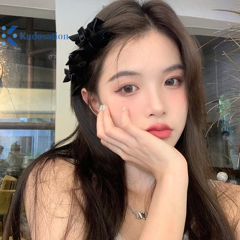 Kudosation 1 Nơ Ngọt Ngào Tóc Nhỏ Vuốt Kẹp Công Chúa Nhung Nơ Vuốt Kẹp Mũ Bé Gái Nữ Hàn Quốc Phụ Kiện Tóc