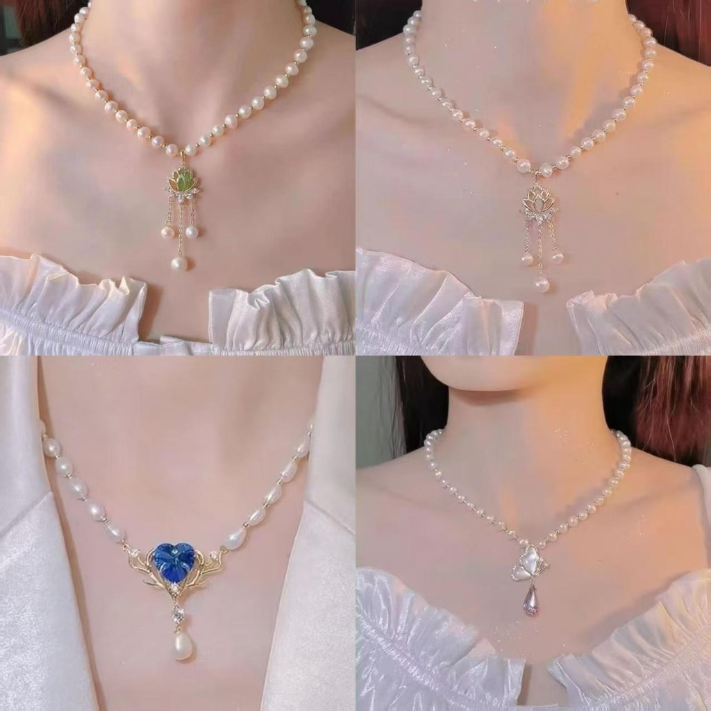 YT2 Thiết Kế Thời Trang Nhẹ Sang Trọng Không Phai Màu Vòng Cổ Ngọc Trai Đa Năng Thanh Lịch Xương Đòn Vòng Cổ Bán Chạy TY2