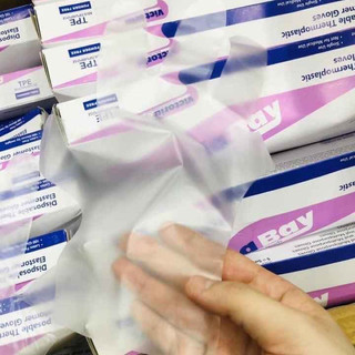 Hộp 100 găng tay nấu ăn siêu dai Victoria Bay làm bếp siêu dai chất liệu TPE không mùi