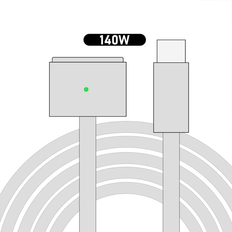 Kikin Hiệu Quả 140W USB C Sang Từ 3 Cáp Sạc Từ Tính Cho Laptop Có Đèn Báo LED