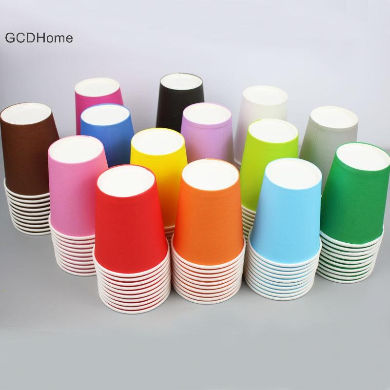 Gcdhome 10 CÁI 9oz 250ml Cốc giấy dày rắn Cốc dùng một lần Tiệc cưới Sinh nhật Ngày lễ Bộ đồ ăn dùng một lần HOT