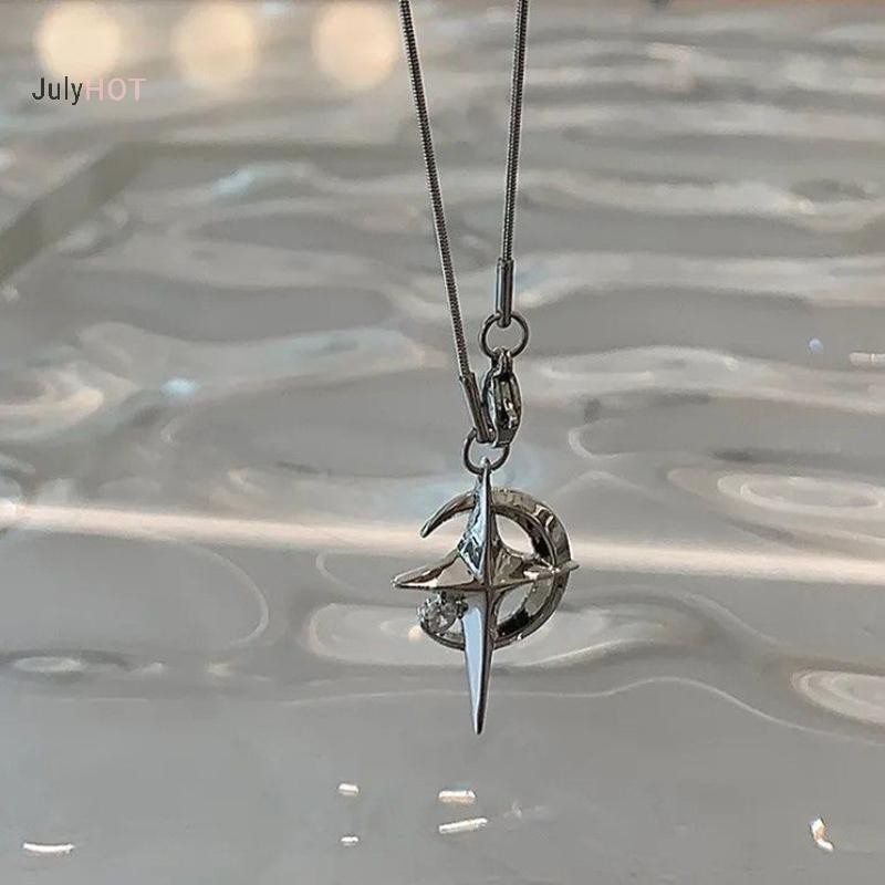 Julyhot Mặt Trăng Sang Trọng Ngôi Sao Mặt Dây Chuyền Galaxy Vòng Cổ Nữ Thoáng Mát Cổ Dây Xích Xương Đòn Phong Cách Hàn Quốc Trang Sức Thời Trang Đảng Quà Tặng Massivedeals