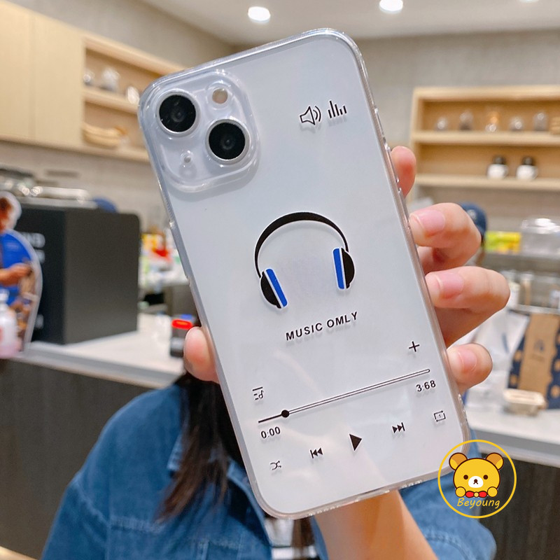 Vỏ họa tiết tai nghe cho Vivo V50 V40 Lite V30 V29 V27 V25 V23 V21 Pro Lite V30E V29E V27E V25E V23E V21E V21s 5G 4G Vỏ điện thoại trong suốt mát mẻ Vỏ mềm sáng tạo dễ thương