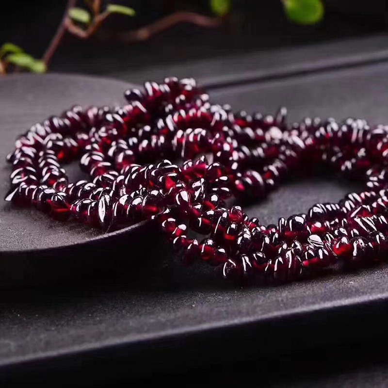 Vòng tay garnet đỏ tự nhiên sỏi đa, nữ, đá tự nhiên, quà tặng sinh nhật 25.4.9