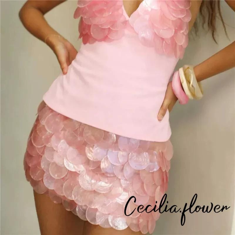 Váy Mini Thời Trang Nữ Thấp Tầng Kim Sa Lấp Lánh Váy Xuân Hè Thường Ngày Bodycon Váy