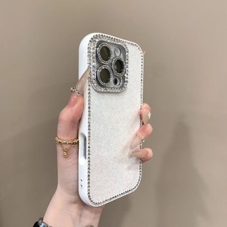 Sang Trọng Full Edge Kim Cương Lấp Lánh Điện Thoại iPhone16 15 14 13 Pro Max Chống Sốc Bảo Vệ Camera Chống Rơi Silicon Mềm Ốp Lưng