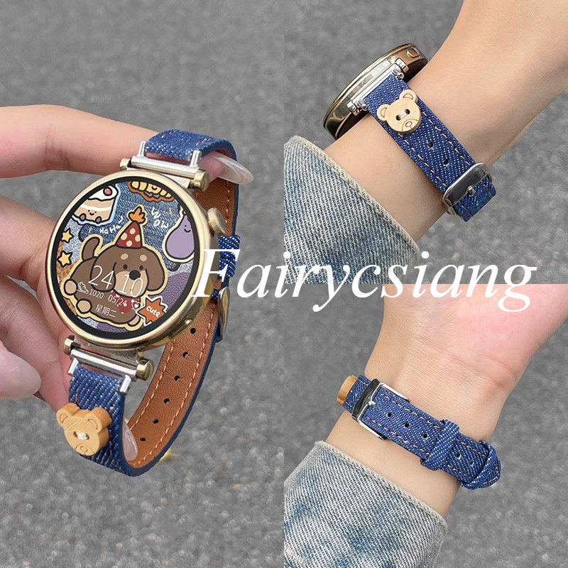 Dây đeo Denim mỏng 18MM 20MM 22MM cho dây đeo đồng hồ Samsung Galaxy 7 FE 4 6 5 Pro 43 47 Active Classic 46 42 7 Vòng đeo tay