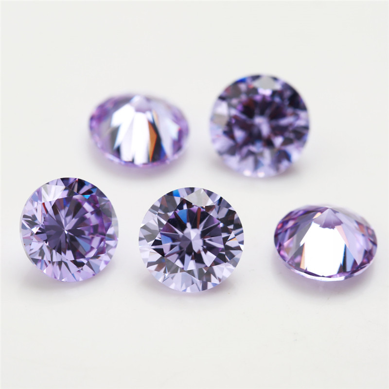 5A Oải Hương Tròn Cắt CZ Đá 15 / 30 Chiếc 4 Mm ~ 10 Mm Rời Cubic Zirconia Cho Trang Sức DIY