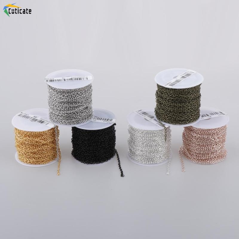 Cuticate 10 Yards / Cuộn Hình Bầu Dục Mở Rộng Trang Sức Dây Xích Đuôi Liên Kết Trang Sức Phát Hiện