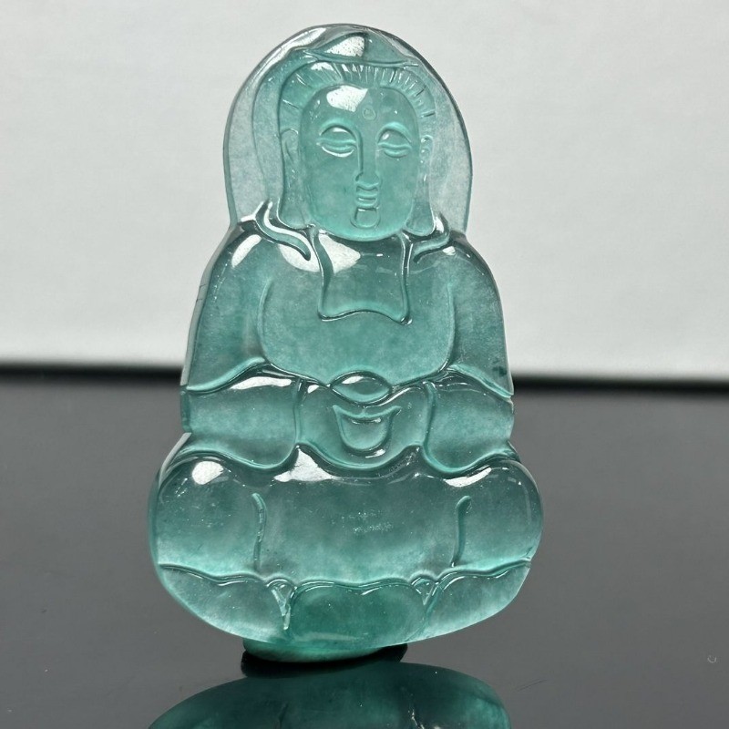 Đá Tự Nhiên Ánh Sáng Đá Xanh Quan Âm Mặt Dây Chuyền Nam Nữ Cao Đá Bồ Đề Ngọc Mặt Dây Chuyền Mặt Dây Chuyền Phụ Kiện