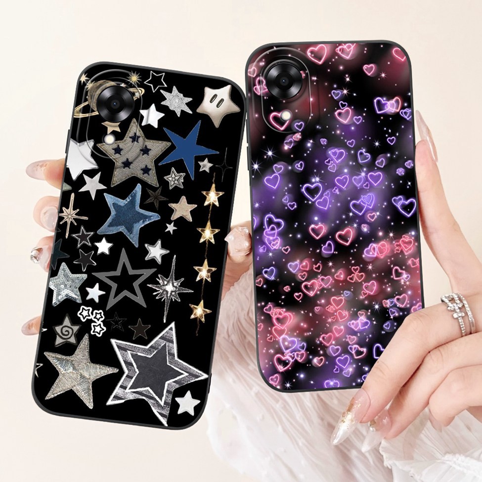 Ốp lưng Oppo A17k CPH2471 Silicon Mèo Dễ Thương Thời Trang Bướm Hoa Yêu Sơn Bao A17k Oppo A 17k