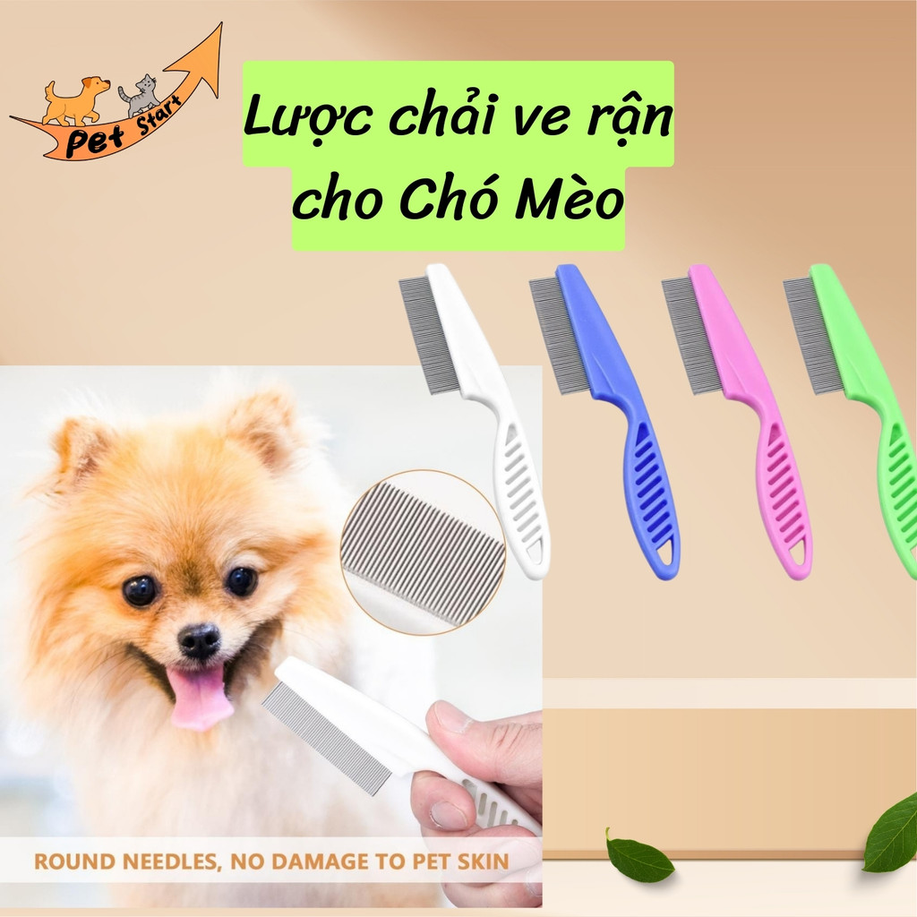 Lược chải ve rận bọ chét cho chó mèo giúp gỡ rối lông chải lấy lông ...