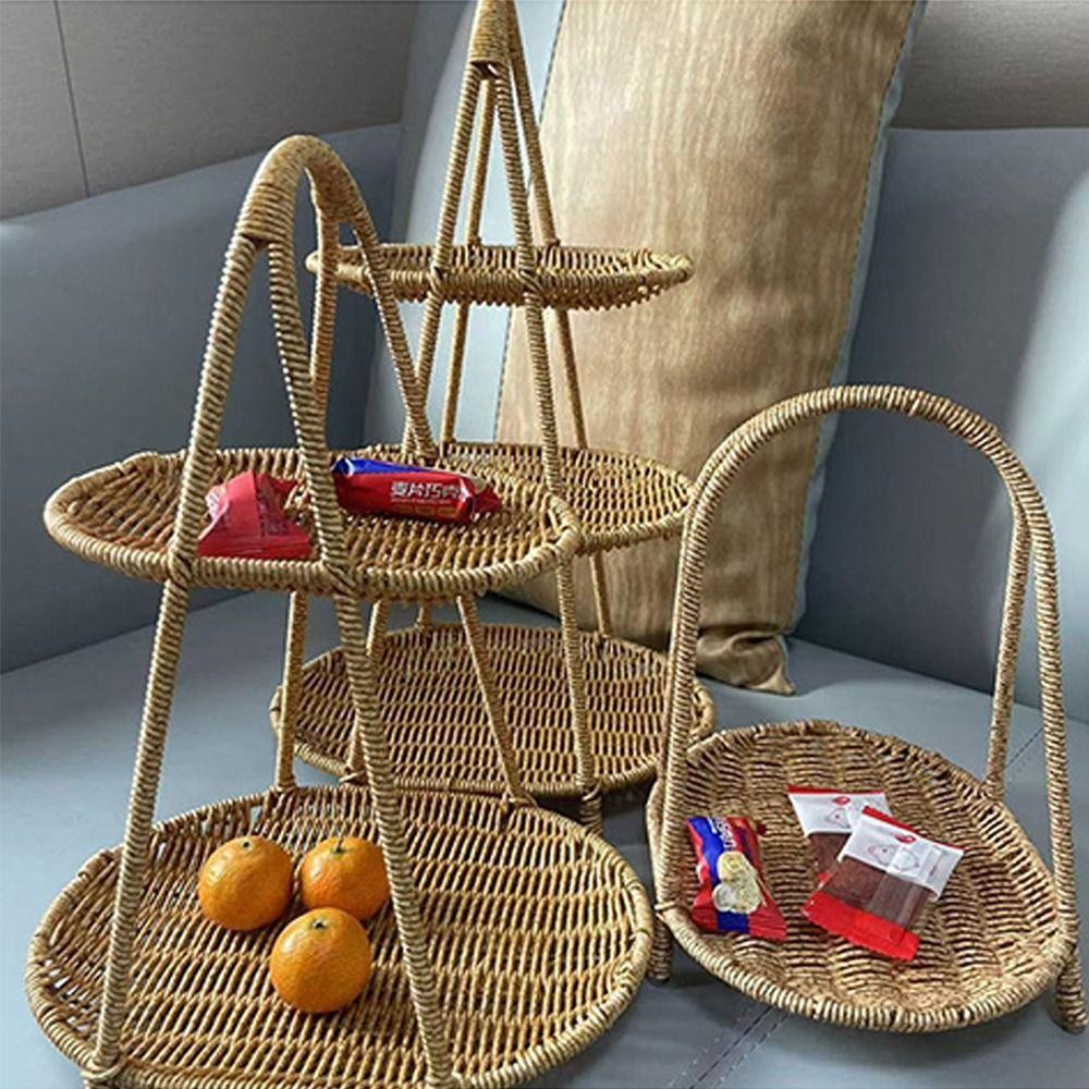 Giá để bánh kẹo DAYBREAK, Giỏ đựng trái cây trong nhà bếp thủ công, Khay đựng đồ ăn nhẹ rau quả đơn giản 1 / 2 / 3 lớp cho nhà bếp