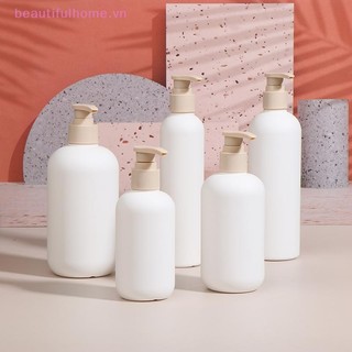 [Beautifulhome] Chai dầu gội bơm nhựa rỗng màu trắng 200-500ml Chai mỹ phẩm chất lượng cao Bơm Acrylic có thể đổ lại [làm đẹp]