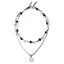 Vòng cổ choker hình ngôi sao thanh lịch KIN với hạt đen Dây da PU có thể điều chỉnh