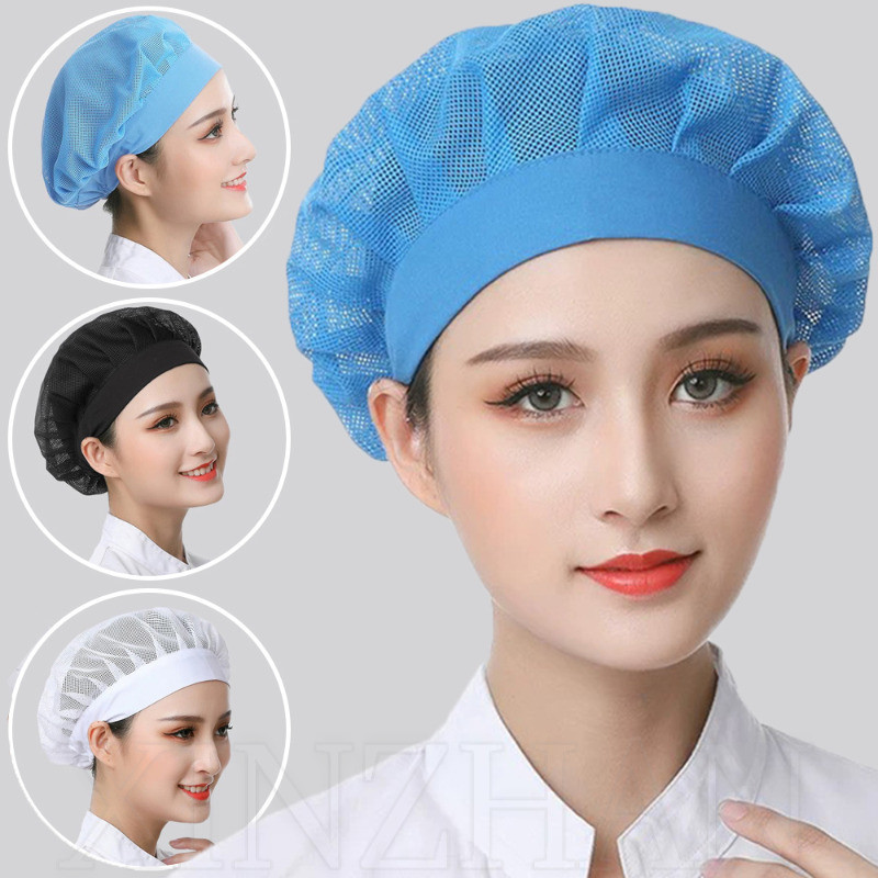 Mũ làm việc đầu bếp đa năng - Có thể điều chỉnh, lưới, thoáng khí, chống bụi - Nam nữ - Mũ chống bụi vệ sinh - Dành cho thợ làm bánh, sinh viên ẩm thực, công nhân sàn nhà máy