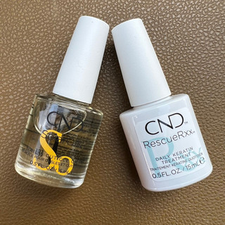 Bộ đôi dưỡng móng thần thánh CND Solar Oil và Rescue RXx 15ml ( NEW ) [ TN ]