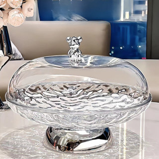 Đĩa đựng trái cây trong suốt kèm nắp đậy, Khay đựng hoa quả sang trọng có khe thoát nước tiện lợi