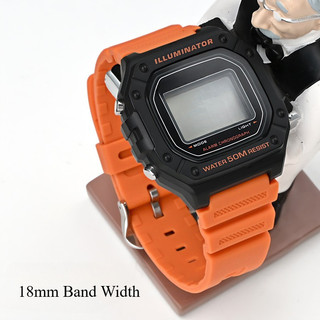 Dây đeo đồng hồ cao su mềm cho Casio AE-1200 1300 W-216H SGW-400H AQ-S810W F-108WH 18mm Dây đeo đồng hồ bằng nhựa silicon Nam Nữ Vòng đeo tay kỹ thuật số Thay thế chống nước
