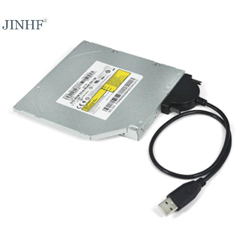 JINHF Hot 1 Cái USB 2.0 Sang Sata II 7 + 6 13Pin Adapter Cho Notebook CD / DVD ROM Slimline Drive Chuyển Đổi Cáp Vít Phong Cách ổn định HOT