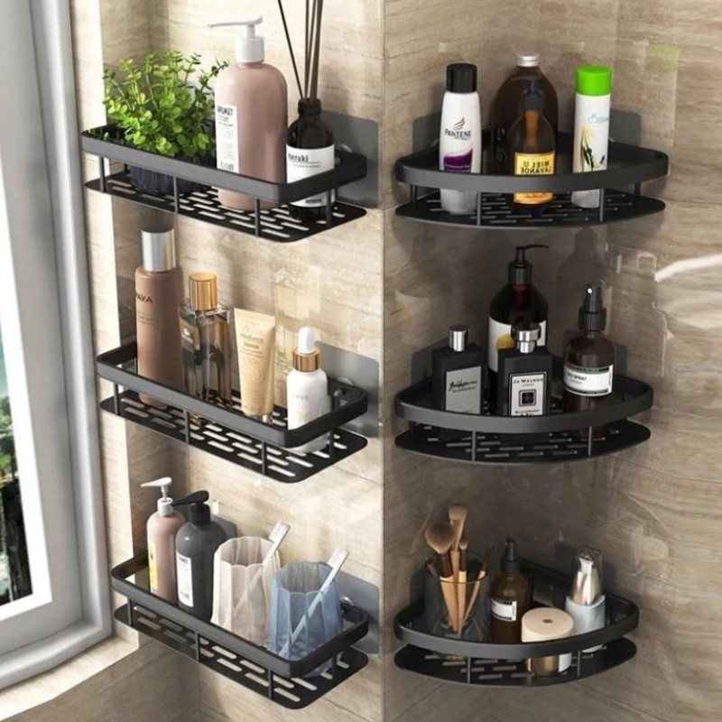 Kệ Phòng Tắm Để Đồ Dán Tường, Để Mỹ Phẩm, Xà Phòng Để Đồ Gọn Gàng Và Sạch Sẽ Chất Liệu Nhôm Hàng Không Cao Cấp