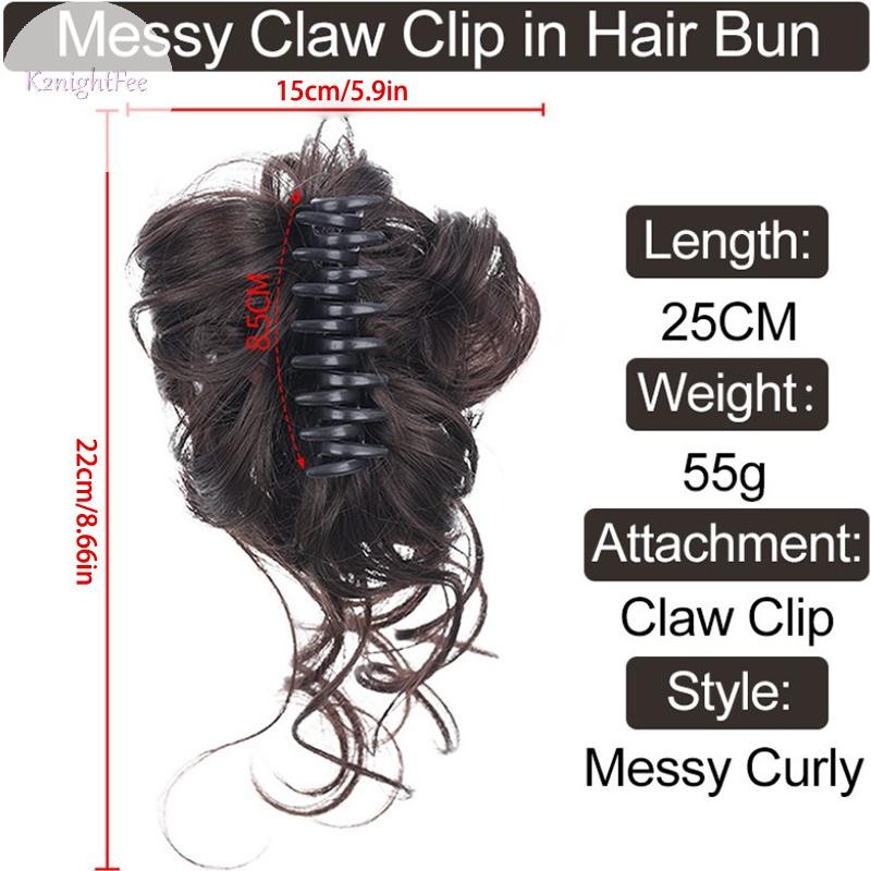 K2nightfee Tổng Hợp Bun Chignon Lộn Xộn Xoăn, Kẹp Tóc Co Giãn Scrunchy Giả, Miếng Tóc Giả Cho Nữ VN