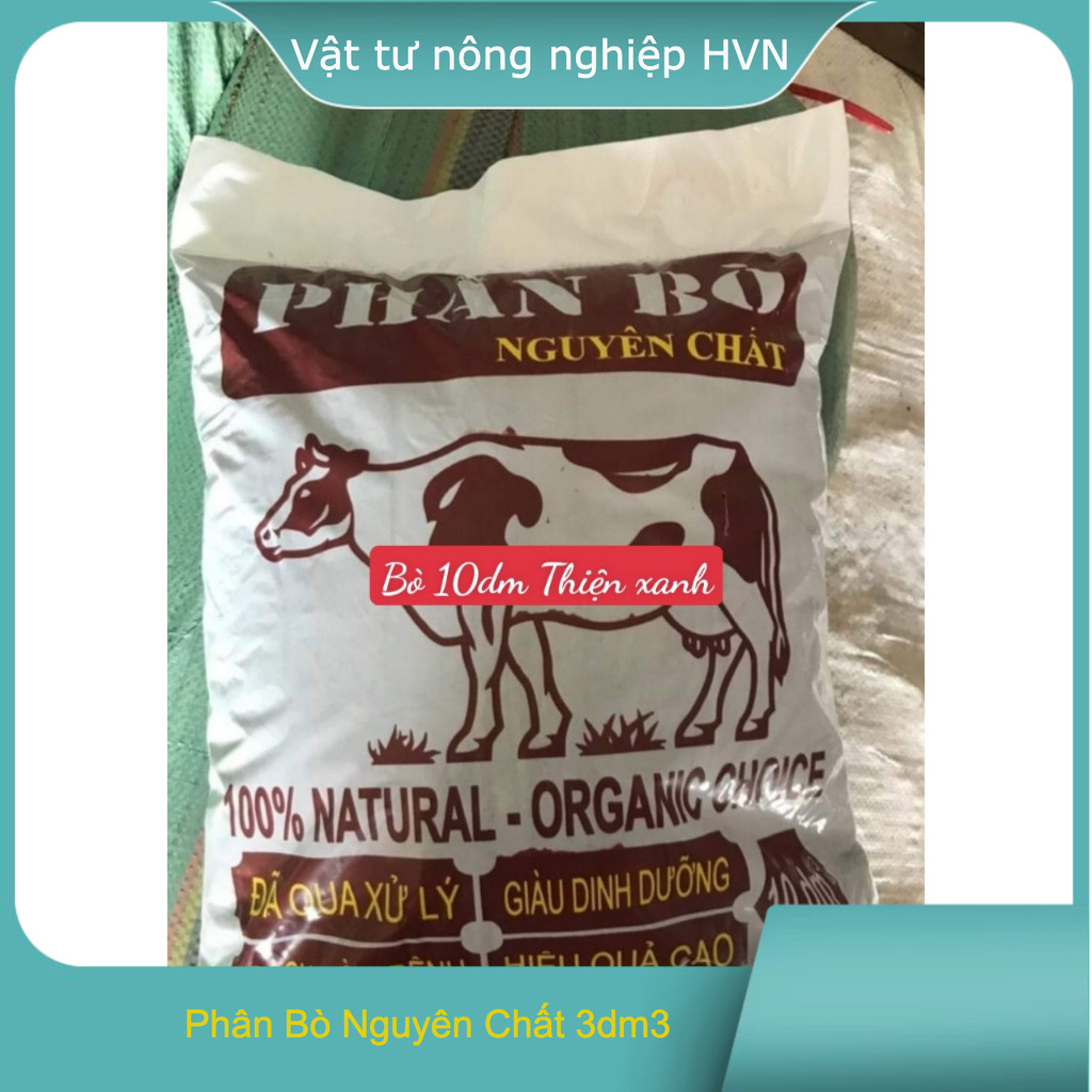 Phân bò đã xử lý ủ hoai mục gói nhỏ 3dm3 trộn đất trồng rau sạch, trồng ...