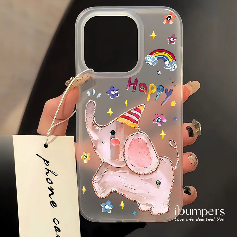 ibumpers Ốp Điện Thoại iPhone Dreamy Sáng Tạo Sinh Nhật Chúc Mừng Họa Tiết Ốp Lưng Trong Suốt Nhám Mờ Chống Bẩn Chống Sốc Cho IPhone 16 15 14 12 13 11 Pro Max IP 7 8 Plus X XS XR