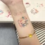 Nhãn dán hình xăm mèo Dopamine hoạt hình dễ thương không thấm nước lâu trôi