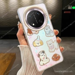 Ốp Honor X9C X9B X9A 5G, ốp chống sốc cứng mờ, hình mèo chó dễ thương, phong cách ins, nút mạ, phù hợp nữ sinh viên