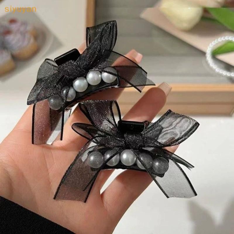 Siyuyan Ngọc Trai Ngọt Ngào Nơ Lưới Kẹp Tóc Nhỏ Kẹp Tóc Hairgrip Cho Bé Gái Nữ Nơ Barrette Mũ Phụ Kiện Tóc VN