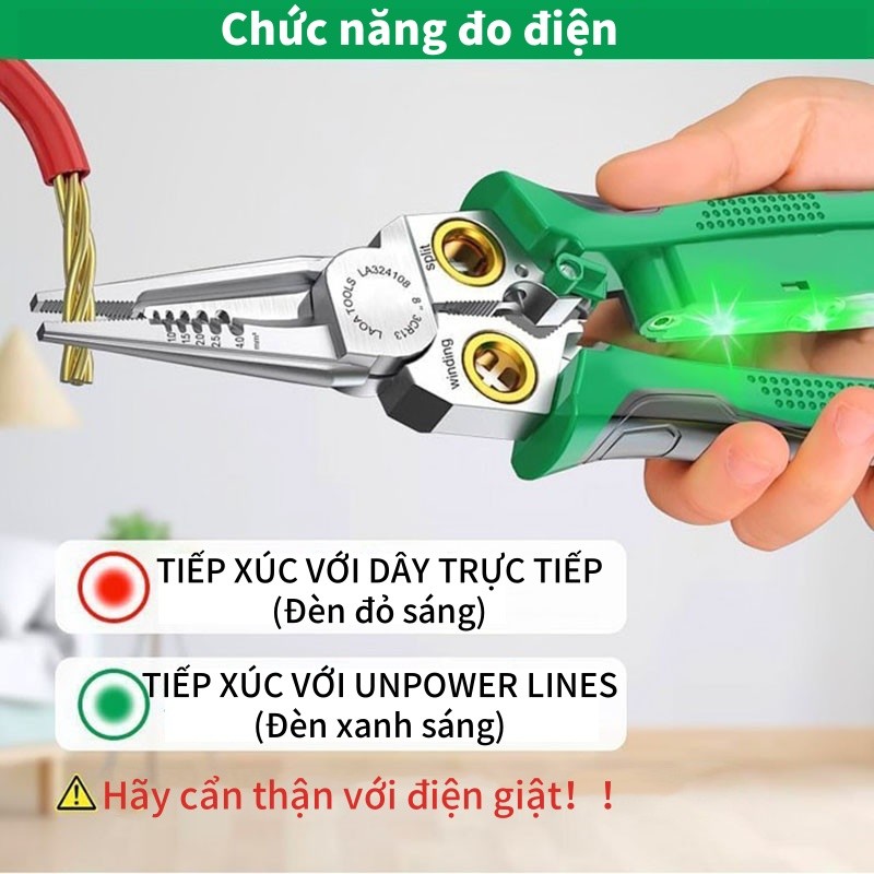 8 Trong 1 Dây Tước Kìm Điện Cáp Vũ Nữ Thoát Y,may tuốt dây thép không gỉ với máy kiểm tra điện