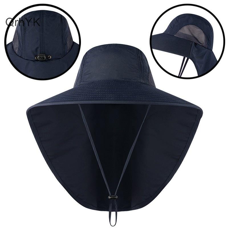 Nhà máy thời trang Mũ chống nắng vành rộng dành cho nam có thể tái tạo, có thể điều chỉnh và chống thấm nước có lưới dệt, thích hợp để đi bộ đường dài và cắm trại QrhYK