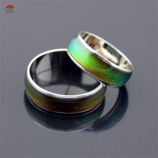 Nhẫn giữ nhiệt đổi màu sắc Vòng đổi màu 6mm được điều khiển nhiệt độ cho cặp đôi Trang sức tinh tế
