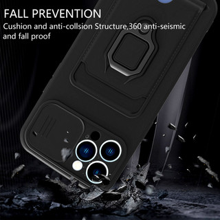 Dành Cho iphone 13 Pro / 12 Pro / 11 Pro Max Ốp Lưng 4 Trong 1 Trượt Camera Bao Đựng Thẻ Đứng Vuông Freebie Dây Chống Sốc Chống Rơi Mỏng Mềm TPU Cover