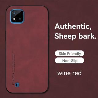 Realme c11 RMX2185 c20 2020 2021 RMX3231 RMX3063 RMX3061 Vỏ da cừu cao cấp, làm bằng vỏ cứng thân thiện với da, vỏ điện thoại chống rơi và hấp thụ sốc