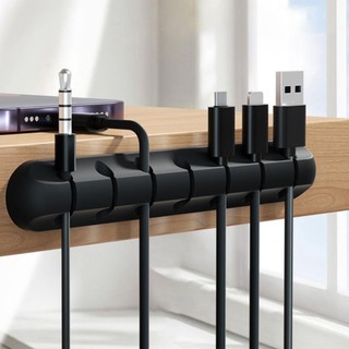 Bộ sắp xếp cáp MEGOCE, Bộ cuộn cáp USB linh hoạt bằng silicon, Giá đỡ dây để bàn màu đen cho bàn phím chuột Bảo vệ tai nghe