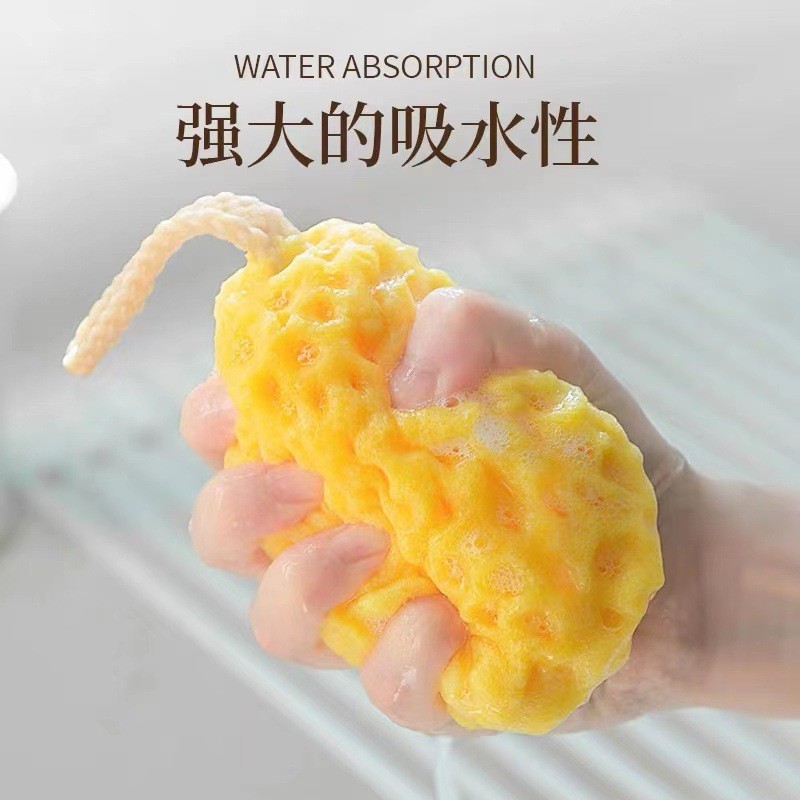 Ảnh Aubess [Quà tặng] 3 Quả bóng tắm tổ ong thoải mái làm sạch cơ thể Quả bóng tắm mềm mại Miếng bọt biển rửa cơ thể 1