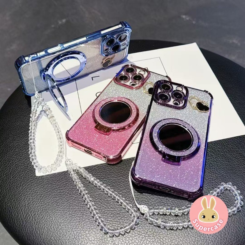 Ốp Điện Thoại Đứng Gương Sang Trọng Cho Moto G86 G84 G72 G60 G60S G56 G54 G52 G40 Fusion G30 G24 G20 G10 Edge 60 50 Pro Neo Fusion G06 G05 G04 E14 Vỏ Mạ Bling Có Dây Đeo