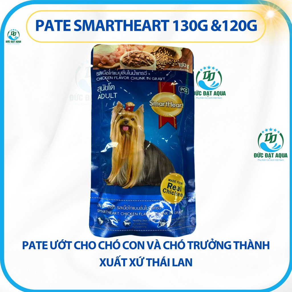 pate smarthear 130g & 120g giành cho chó trưởng thành và chó con , hàng chính hãng ( combo 4 gói ) 3
