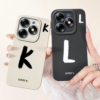 Dành Cho Tecno Spark Go 2024 BG6 Ốp điện thoại Chữ Cái Dễ Thương Mềm Mại Silicon Lỏng Ốp điện thoại Cho Tecno Pop 8 BG6h BG6i Pop8 Ốp điện thoại Chống Sốc