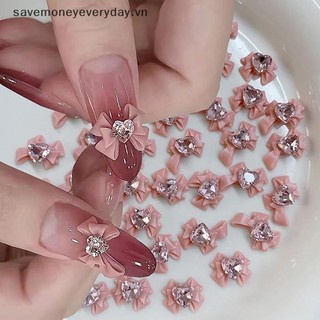 [savemoneyeveryday] 10 Chiếc 3D Nơ Nhựa Móng Tay Quyến Rũ Ruy Băng Hồng Nơ Kim Cương Giả Phụ Kiện Trang Sức Trang Trí Làm Móng Tay DIY Salon Phụ Kiện Quà Tặng [vn]