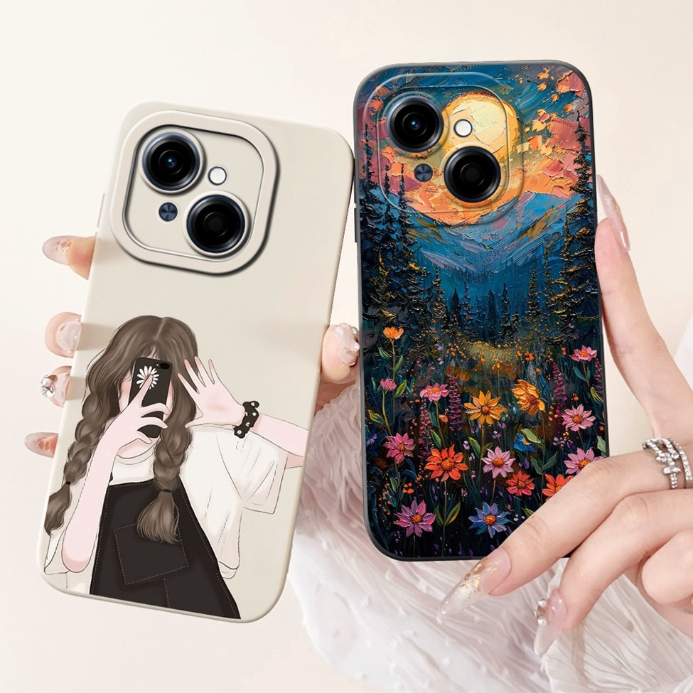 Ốp Lưng Tecno Spark Go 1S Tecno Spark Go 1 Bao Hoa Thời Trang Sang Trọng Kawaii Mèo Dễ Thương Vỏ Chống Sốc Cho Tecno KL4h Vỏ Điện Thoại