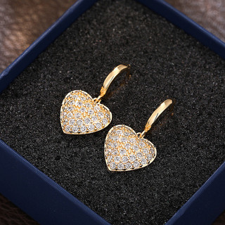 S925 Bạc Trái Tim Tình Yêu Bông Tai Trang Sức Thời Trang Đơn Giản Quà Tặng Nữ