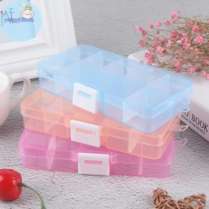Pufangbliss Có Thể Điều Chỉnh 10 Ngăn Nhựa Hộp Bảo Quản Trang Sức Vít Tổ Chức Hộp Đựng VN