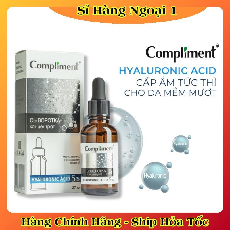 Serum 5% Hyaluronic Acid (HA) 27ml Compliment giúp cấp nước, giữ ẩm, phục hồi và nuôi dưỡng làn da mịn màng của Nga