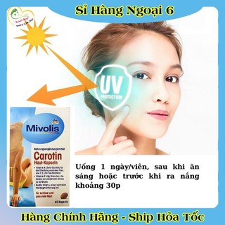 [Nội địa Đức] Viên Uống Chống Nắng Mivolis Carotin Hộp 60 Viên của Đức